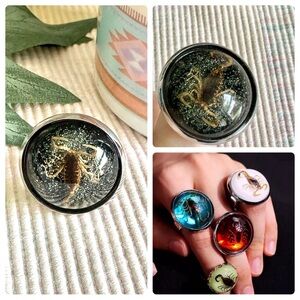 2/$30🌵 Real Resin Scorpion Adjustable Ring Insect Bugs Southwestern Western 7-8